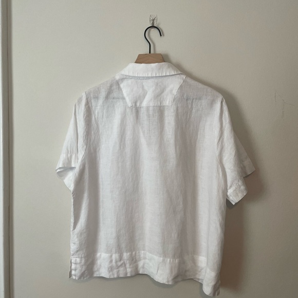 Quince 100% linen size large camp collar short sleeve button up - Picture 6 of 6